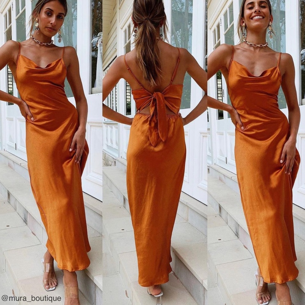 Mura Boutique Golden Age Dress in Rust